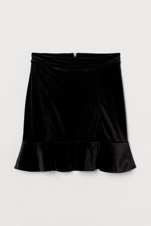 Flounced Skirt - Black