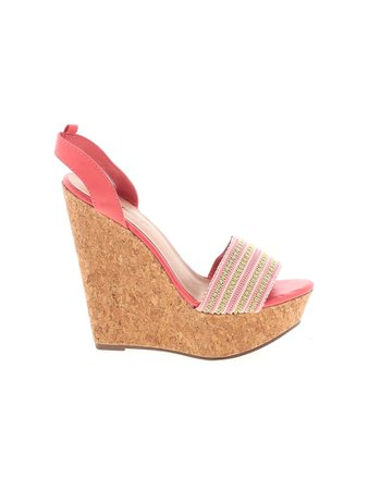 Breckelle's Striped coral salmon blush gold accents Wedges Size 8 - 68% off | thredUP