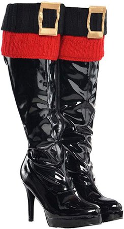Amazon.com: amscan Black Santa Belt Boot Cuffs, 1 Pair | Party Costume: Clothing