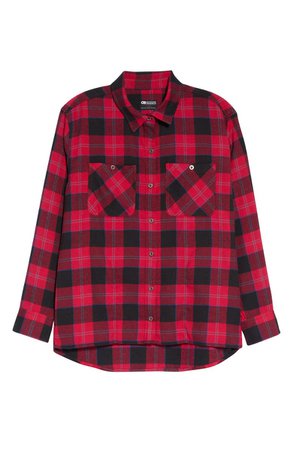 Outdoor Research Feedback Plaid Flannel Button-Up Shirt | Nordstrom