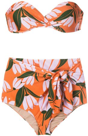 printed hot pants bikini set