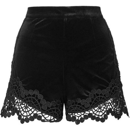TopShop Velvet Lace Trim Shorts ($25)