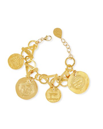 Devon Leigh Golden Coin Charm Bracelet | Neiman Marcus