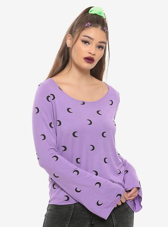 Purple Moon Bell Sleeve T-Shirt
