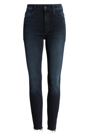 MOTHER The Looker High Waist Frayed Ankle Skinny Jeans (Last Call) | Nordstrom