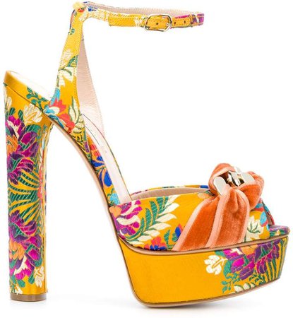 floral embroidered sandals