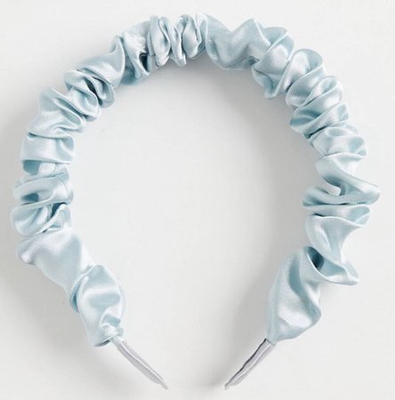 blue satin headband