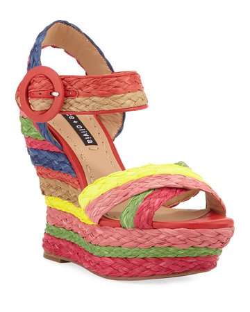 Alice + Olivia Josiey Rainbow Wedge Sandals