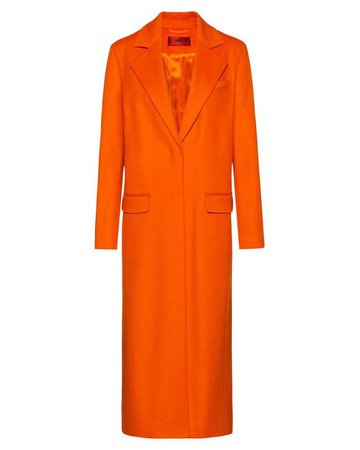 HUGO BOSS Relaxed-fit Coat In A Wool Blend With Cashmere in Orange