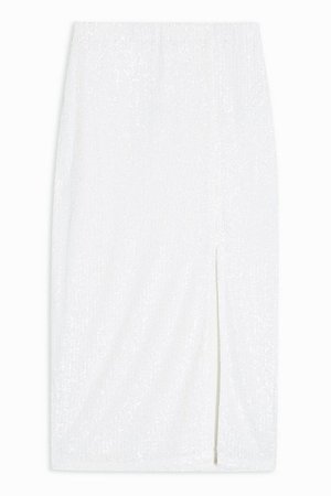 White Sequin Pencil Skirt | Topshop