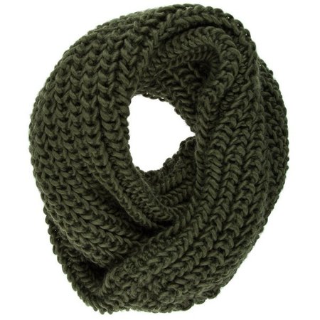 army green knitted infinity scarf