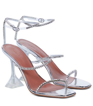 Amina Muaddi - Gilda embellished PVC sandals | Mytheresa