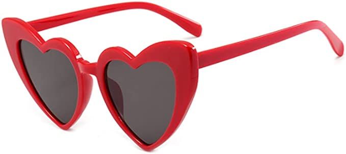Amazon.com: YooThink Heart Shaped Sunglasses for Women,Vintage Cat Eye Mod Style Retro Kurt Cobain Glasses (Red) : Clothing, Shoes & Jewelry