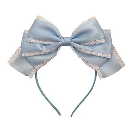 Lolita Satin Big Bow Hair Hoop Ladies Headbands 9 colors (Navy): Amazon.co.uk: Clothing