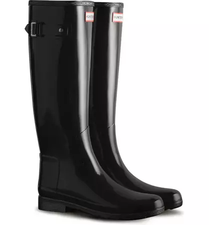 Hunter Refined Tall Gloss Waterproof Rain Boot (Women) | Nordstrom