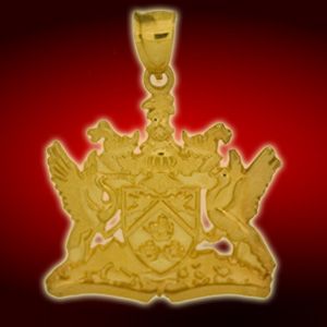 Trinidad Solid Coat of Arms Circle Pendant – Palm Jewelry