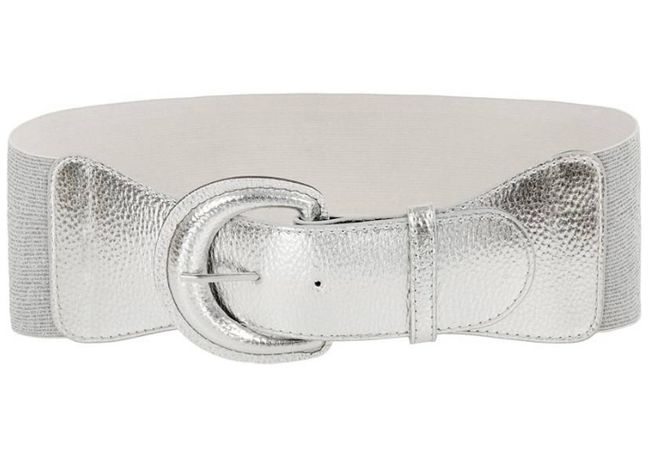 wide silver waist belt