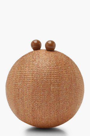 Straw Sphere Clutch Bag | Boohoo
