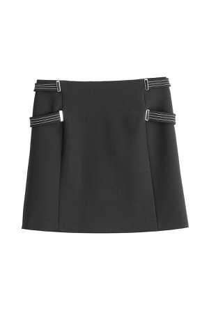 Wool Skirt with Belted Sides Gr. FR 38