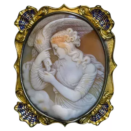 Antique 19th Century Shell Cameo Brooch