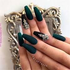 emerald green and black nails - Google Search