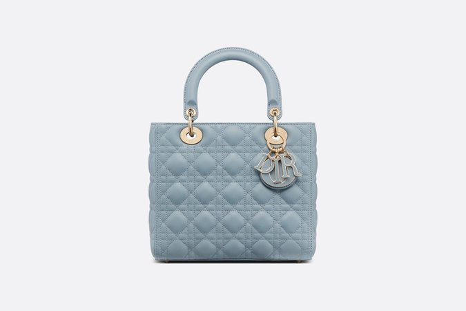 Medium Lady Dior Bag Cloud Blue Cannage Lambskin - Bags - Women's Fashion | DIOR