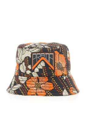 Printed Cloqué Bucket Hat For Resort '19 Prada