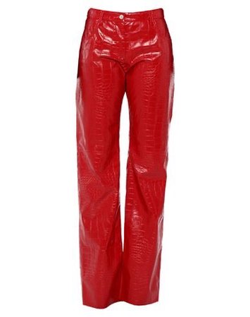 red leather pant
