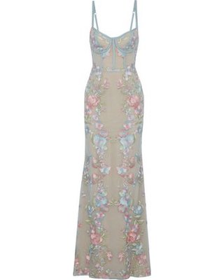 marchesa notte woman embroidered tulle gown light blue
