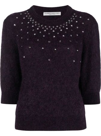 Alessandra Rich Studded Knitted Top - Farfetch