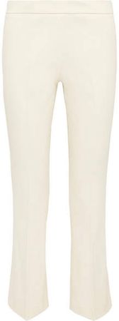 Cotton-blend Twill Straight-leg Pants - Ivory