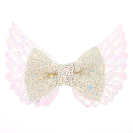 Holographic Cake Glitter Winged Bow Hair Clip | Claire's US