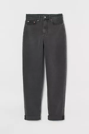 Mom High Ankle Jeans - Dark grey - Ladies | H&M GB