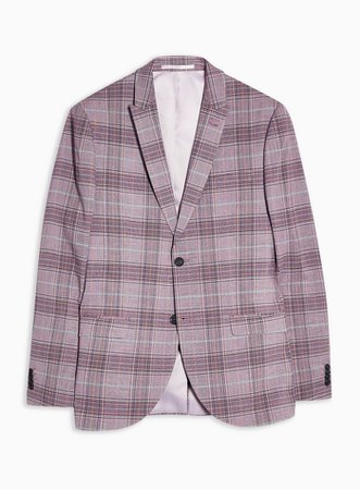 2 Piece Red Check Skinny Fit Suit With Peak Lapels | Topman