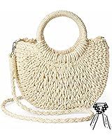 Amazon.com: Garemcy Summer Beach bag Women's Straw Crossbody Bag Mini Travel Shoulder Bag Handmade Straw Tote Bag Womens Handbag Beige : Clothing, Shoes & Jewelry