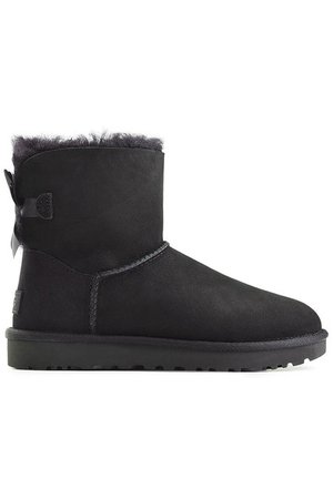 UGG - Mini Bailey Bow Shearling Lined Suede Boots - black
