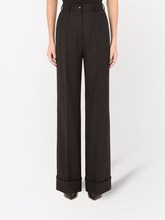Shop Dolce & Gabbana high-waist wide-leg trousers with Express Delivery - FARFETCH