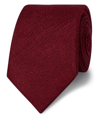 Textured Red Silk Linen Tie | T.M.Lewin