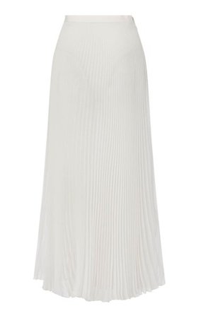 Pleated Chiffon Unlined Midi Skirt By Brandon Maxwell | Moda Operandi