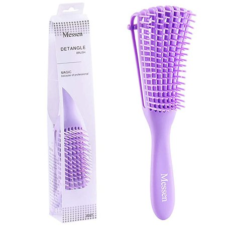 Amazon.com : Messen Purple Detangling Brush for Natural Black Hair Detangler for Afro America Textured 3a to 4c Kinky Curly Wavy Eliminate Knots While Exfoliating Your Scalp and Stimulate Blood Circulation(1 Pack) : Beauty