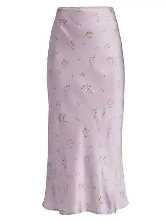 Shop Reformation Layla Silk Floral Midi Skirt | Saks Fifth Avenue