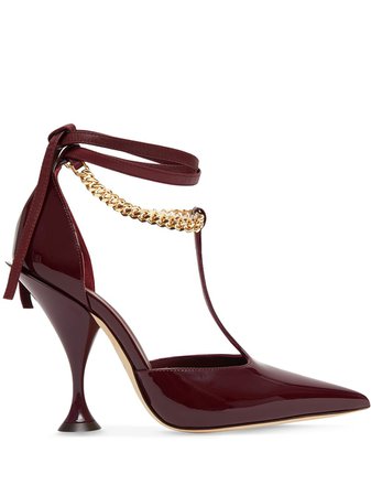 Burberry Chain Detail Patent Leather Pumps - Farfetch