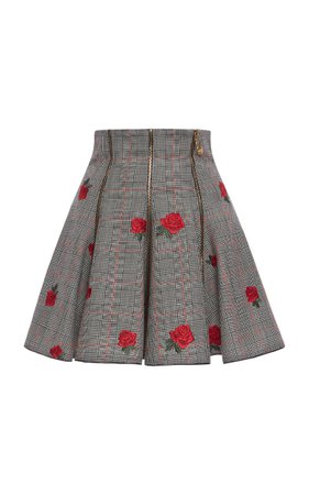 Versace Prince of Wales Embroidered Skirt