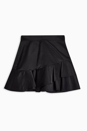 Black Sheen Ruffle Mini Skirt | Topshop