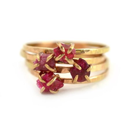 Raw Ruby Ring Raw Gemstone Ring July Birthstone Ring SINGLE | Etsy