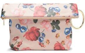 Ruby Floral-print Pebbled-leather Clutch