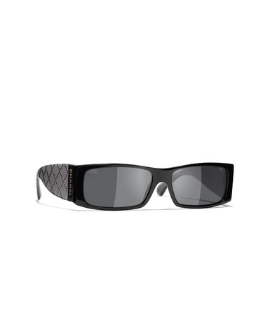 Rectangle Sunglasses Black eyewear | CHANEL