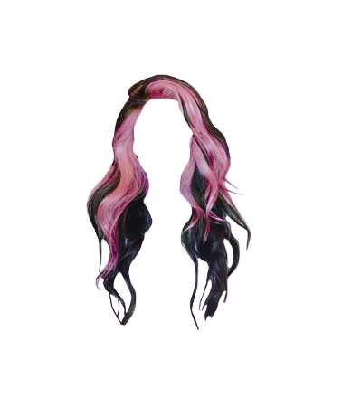 Wavy Black and Pink Hair (Dei5 edit)