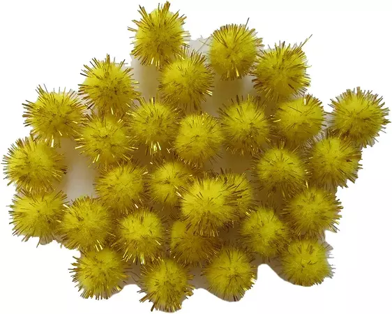 yellow glitter pompoms