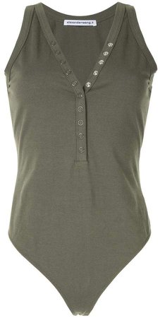 sleeveless front button bodysuit